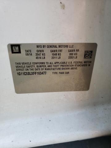 1G11C5SLXFF163477 - 2015 CHEVROLET MALIBU 1LT 白色 照片 12