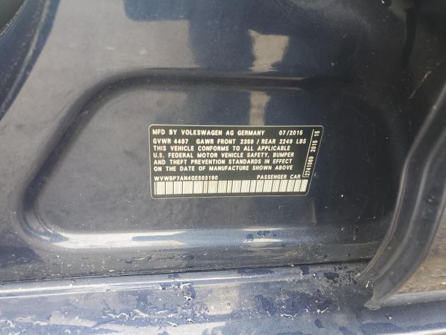 WVWBP7AN4GE503180 - 2016 VOLKSWAGEN CC BASE BLUE photo 12