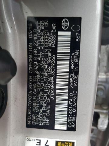 JTDKARFP8J3079366 - 2018 TOYOTA PRIUS PRIM კრემისფერი ფოტო 13