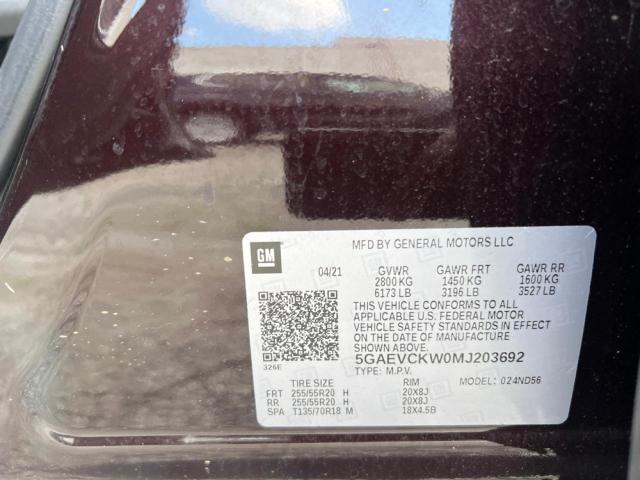 5GAEVCKW0MJ203692 - 2021 BUICK ENCLAVE AVENIR ბურგუნდია ფოტო 14