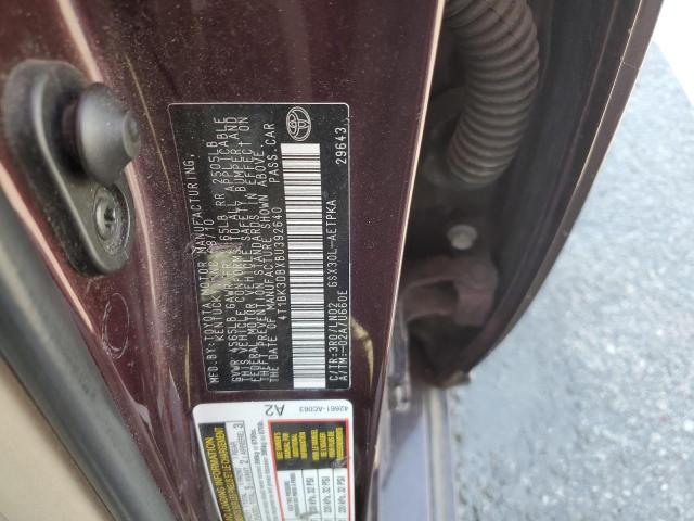 4T1BK3DBXBU392640 - 2011 TOYOTA AVALON BASE Bordo foto 12