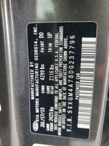 5XXGM4A78DG237796 - 2013 KIA OPTIMA LX BROWN photo 12