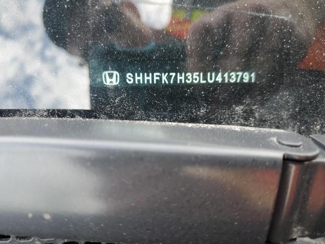 SHHFK7H35LU413791 - 2020 HONDA CIVIC LX ნაცრისფერი ფოტო 12