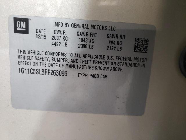 1G11C5SL3FF263095 - 2015 CHEVROLET MALIBU 1LT BEIGE photo 12