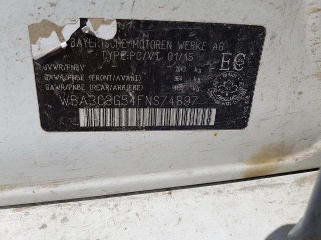 WBA3C3G54FNS74897 - 2015 BMW 320 I XDRIVE WHITE photo 12