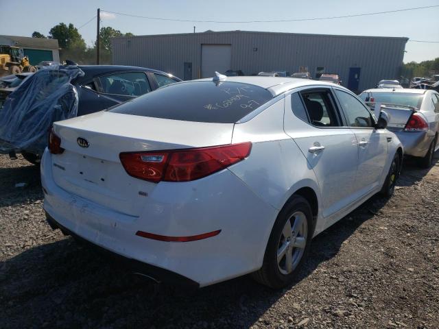 KNAGM4A70F5623780 - 2015 KIA OPTIMA WHITE photo 4