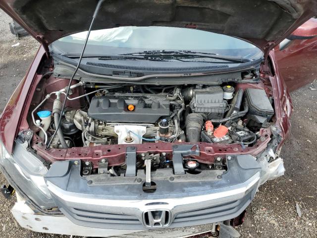 19XFB2F55CE110394 - 2012 HONDA CIVIC LX BURGUNDY photo 11