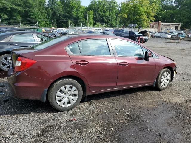 19XFB2F55CE110394 - 2012 HONDA CIVIC LX BURGUNDY photo 3