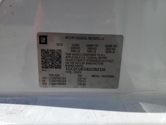 1GC2CUEG8JZ262116 - 2018 CHEVROLET SILVERADO C2500 HEAVY DUTY WHITE photo 12