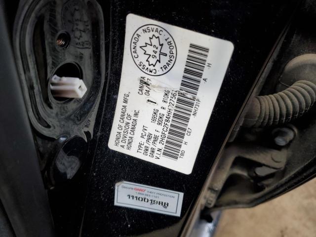 2HGFC2F84HH027561 - 2017 HONDA CIVIC EX BLACK photo 12