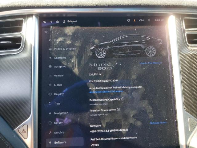 5YJSA1E23GF173044 - 2016 TESLA MODEL S CHARCOAL photo 9