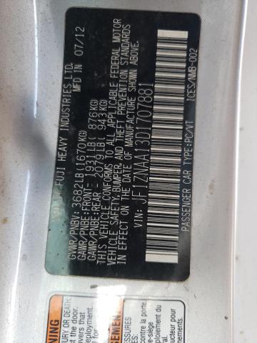 JF1ZNAA13D1707881 - 2013 TOYOTA SCION FR-S 银色 照片 12