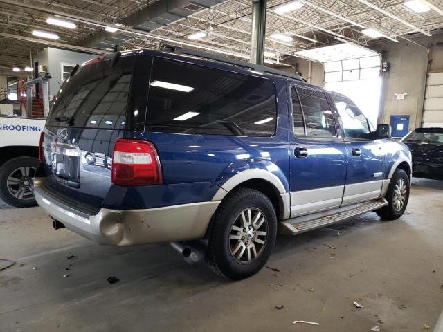 1FMFK18537LA29247 - 2007 FORD EXPEDITION EL EDDIE BAUER BLUE photo 3