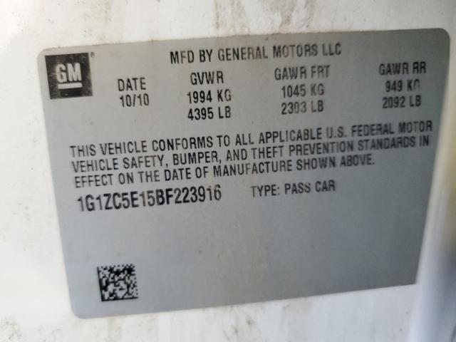 1G1ZC5E15BF223916 - 2011 CHEVROLET MALIBU 1LT WHITE photo 12