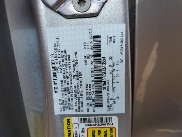 3LN6L5FC5LR613554 - 2020 LINCOLN MKZ RESERVE ვერცხლისფერი ფოტო 13