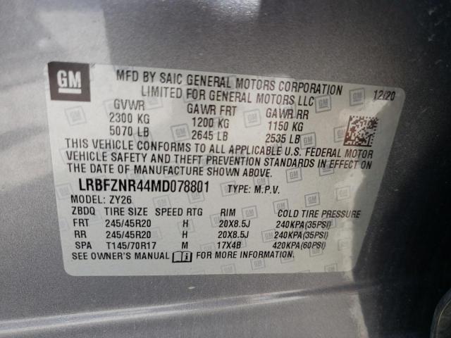 LRBFZNR44MD078801 - 2021 BUICK ENVISION ESSENCE GRAY photo 10