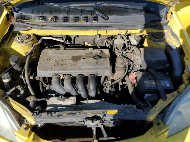 2T1KR32E94C195424 - 2004 TOYOTA COROLLA MA XR YELLOW photo 11