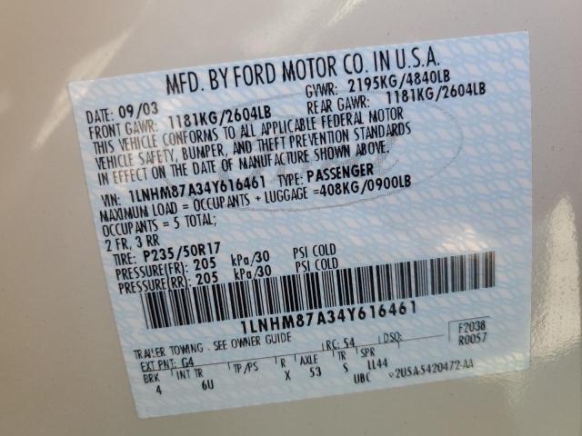 1LNHM87A34Y616461 - 2004 LINCOLN LS 奶油色 照片 12