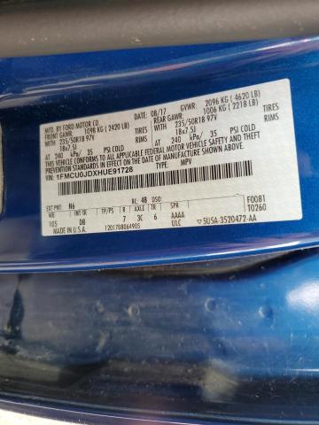 1FMCU0JDXHUE91728 - 2017 FORD ESCAPE TITANIUM ლურჯი ფოტო 13