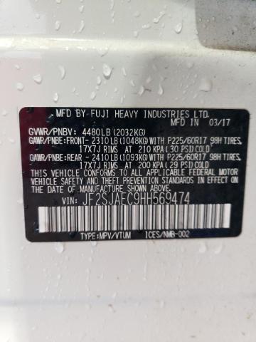 JF2SJAEC9HH569474 - 2017 SUBARU FORESTER 2.5I PREMIUM WHITE photo 13