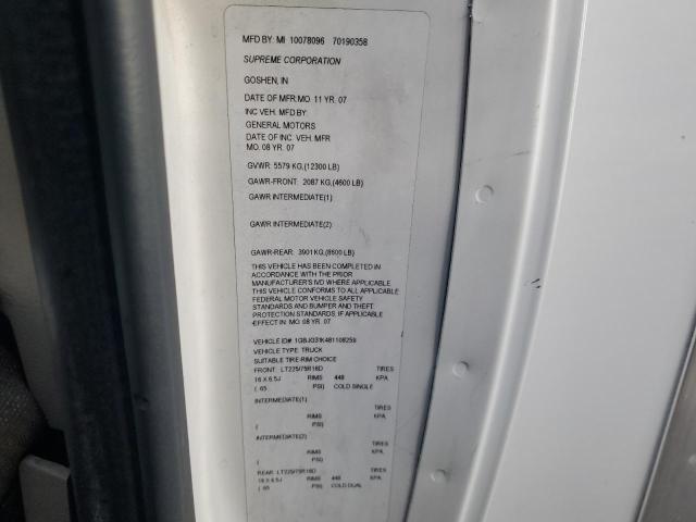 1GBJG31K481108259 - 2008 CHEVROLET EXPRESS G3 WHITE photo 13