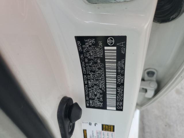 JTDKN3DU0A0054151 - 2010 TOYOTA PRIUS WHITE photo 12