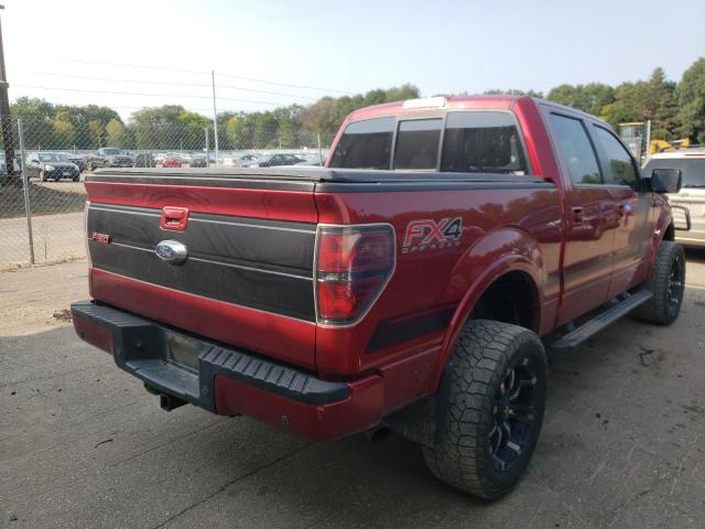 1FTFW1ET6EFA39052 - 2014 FORD F150 SUPERCREW RED photo 4
