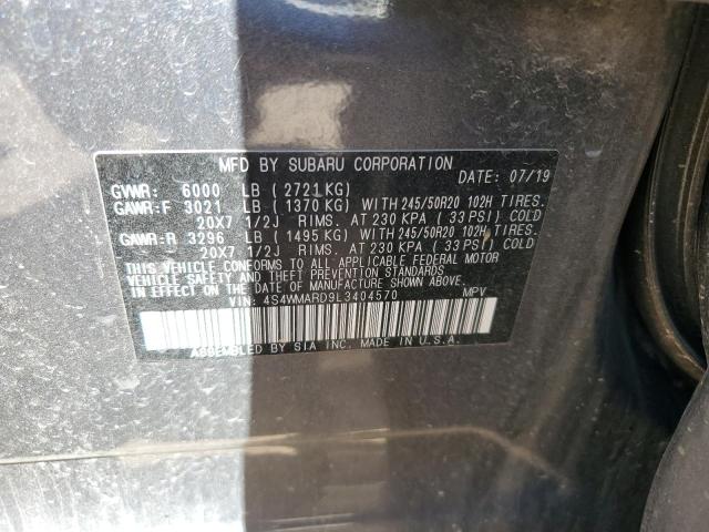 4S4WMARD9L3404570 - 2020 SUBARU ASCENT TOURING GRAY photo 13