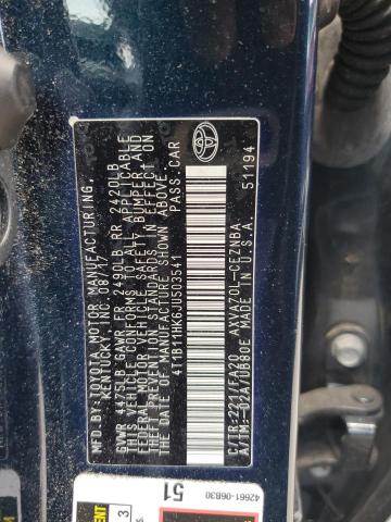 4T1B11HK6JU503541 - 2018 TOYOTA CAMRY L BLUE photo 13