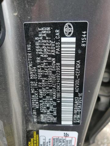 4T1BE30K24U923958 - 2004 TOYOTA CAMRY LE 灰色 照片 12