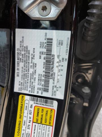 3LN6L5E96LR602620 - 2020 LINCOLN MKZ RESERVE შავი ფოტო 12