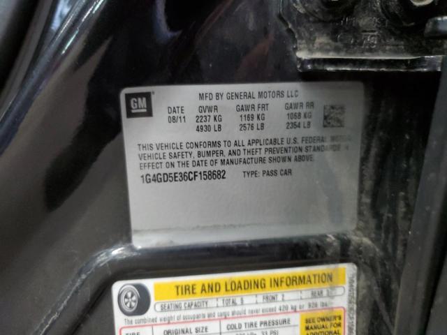 1G4GD5E36CF158682 - 2012 BUICK LACROSSE PREMIUM BLACK photo 12