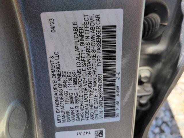 19XFL2H82PE013681 - 2023 HONDA CIVIC SPORT SILVER photo 13