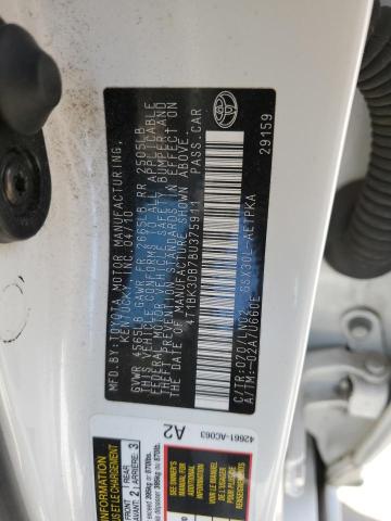 4T1BK3DB7BU375911 - 2011 TOYOTA AVALON BASE WHITE photo 12