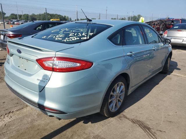 3FA6P0LU4ER156950 - 2014 FORD FUSION SE HYBRID BLUE photo 3