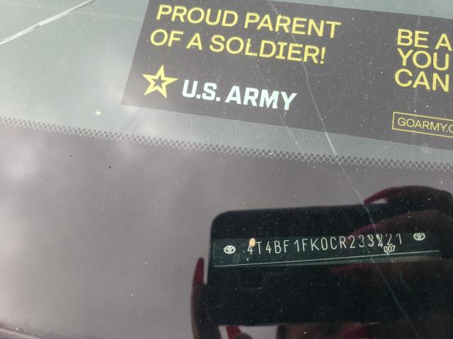 4T4BF1FK0CR233221 - 2012 TOYOTA CAMRY BASE შავი ფოტო 12