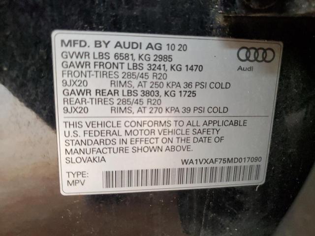 WA1VXAF75MD017090 - 2021 AUDI Q7 PRESTIGE BLACK photo 14