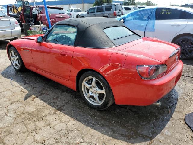 JHMAP11442T007573 - 2002 HONDA S2000 RED photo 2