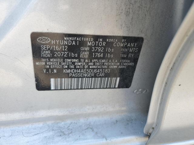 KMHDH4AE5DU645183 - 2013 HYUNDAI ELANTRA GLS GRAY photo 12