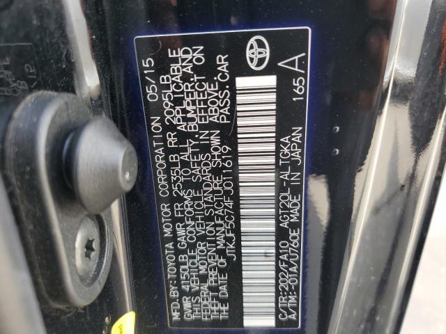 JTKJF5C74FJ011619 - 2015 TOYOTA SCION TC 黑色 照片 12