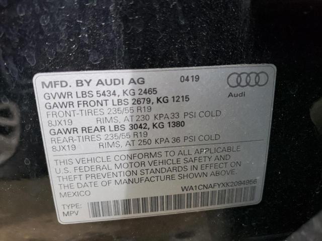 WA1CNAFYXK2094956 - 2019 AUDI Q5 PRESTIGE BLACK photo 14