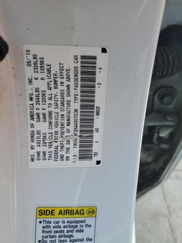 19UUA9F2XAA007238 - 2010 ACURA TL WHITE photo 12