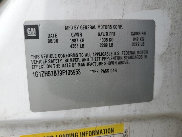 1G1ZH57B79F135953 - 2009 CHEVROLET MALIBU 1LT 白色 照片 12