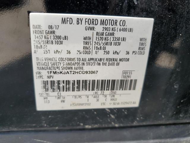 1FM5K8AT2HGD93067 - 2017 FORD EXPLORER POLICE INTERCEPTOR BLACK photo 14