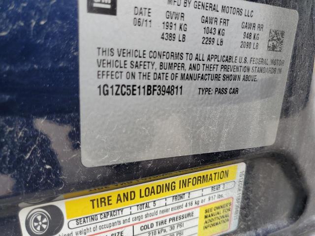 1G1ZC5E11BF394811 - 2011 CHEVROLET MALIBU 1LT ლურჯი ფოტო 13