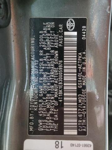 4T1BK1EB3DU059976 - 2013 TOYOTA AVALON BASE GREEN photo 13