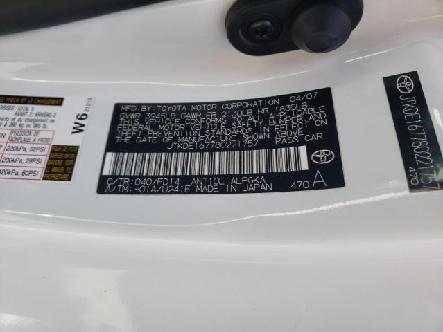 JTKDE167780221757 - 2008 TOYOTA SCION TC 白色 照片 12