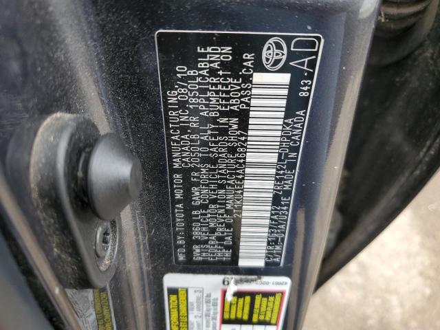 2T1KU4EE4AC468247 - 2010 TOYOTA MATRIX S BLACK photo 12