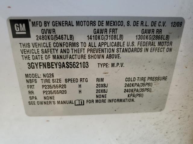 3GYFNBEY9AS562103 - 2010 CADILLAC SRX PERFORMANCE COLLECTION Biały zdjęcie 13