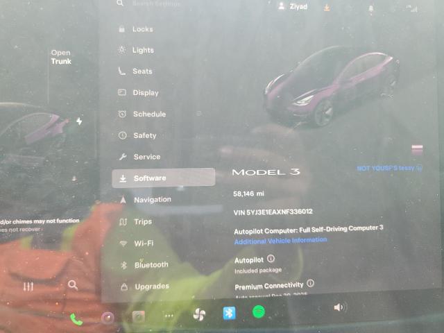 5YJ3E1EAXNF336012 - 2022 TESLA MODEL 3 GRAY photo 9